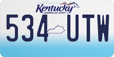KY license plate 534UTW