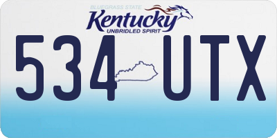 KY license plate 534UTX