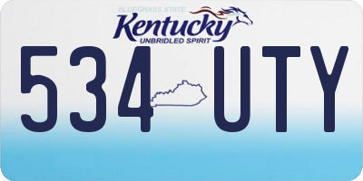 KY license plate 534UTY