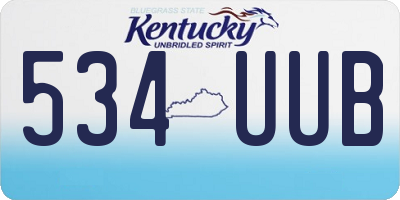 KY license plate 534UUB