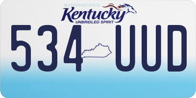 KY license plate 534UUD