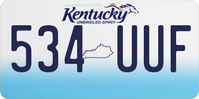 KY license plate 534UUF