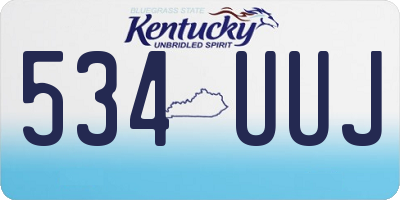 KY license plate 534UUJ