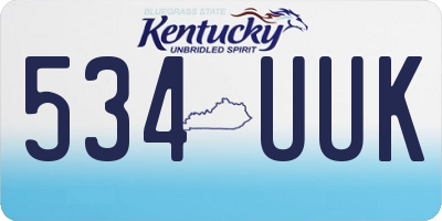 KY license plate 534UUK