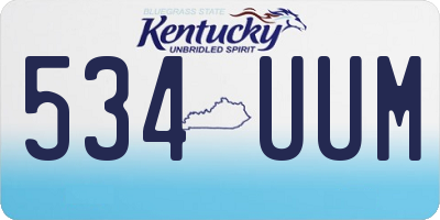 KY license plate 534UUM