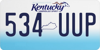 KY license plate 534UUP