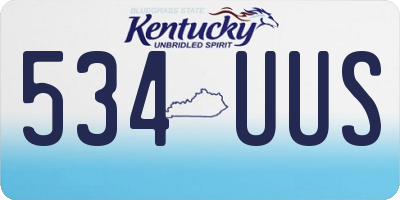 KY license plate 534UUS