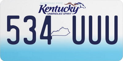 KY license plate 534UUU