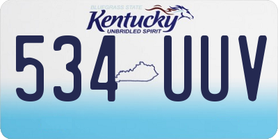 KY license plate 534UUV