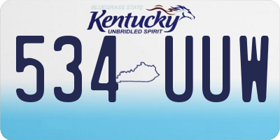 KY license plate 534UUW