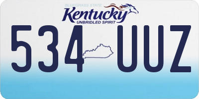 KY license plate 534UUZ