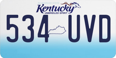 KY license plate 534UVD