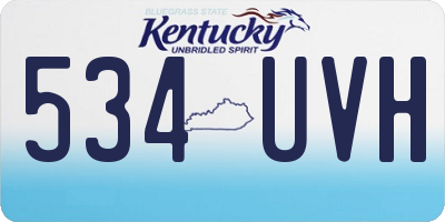 KY license plate 534UVH