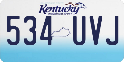 KY license plate 534UVJ