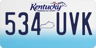 KY license plate 534UVK