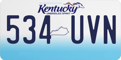 KY license plate 534UVN