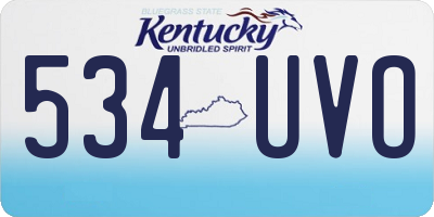 KY license plate 534UVO