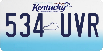 KY license plate 534UVR