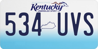 KY license plate 534UVS