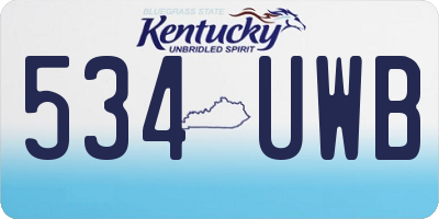 KY license plate 534UWB