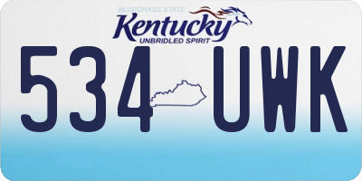 KY license plate 534UWK
