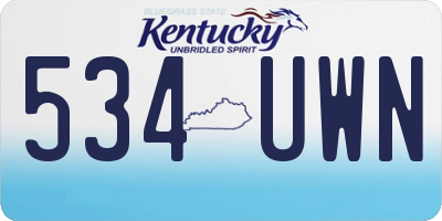 KY license plate 534UWN