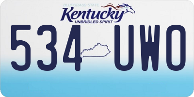 KY license plate 534UWO