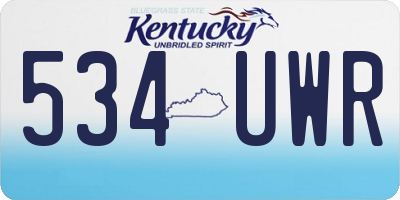 KY license plate 534UWR