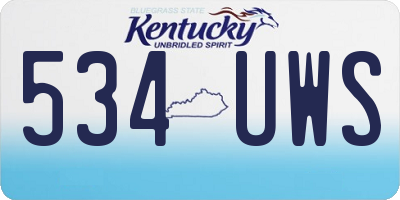 KY license plate 534UWS