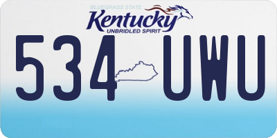 KY license plate 534UWU