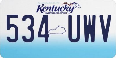 KY license plate 534UWV