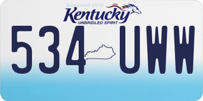 KY license plate 534UWW