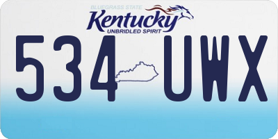 KY license plate 534UWX