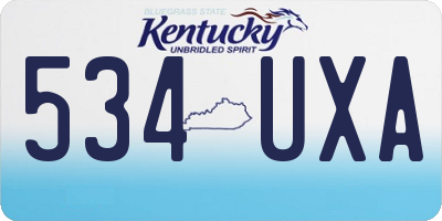 KY license plate 534UXA