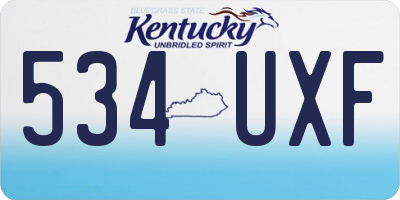KY license plate 534UXF