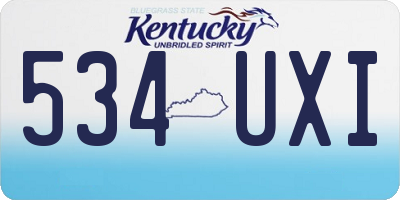 KY license plate 534UXI