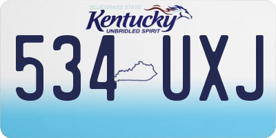 KY license plate 534UXJ