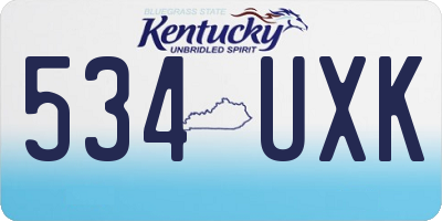 KY license plate 534UXK