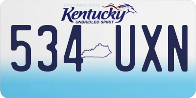 KY license plate 534UXN