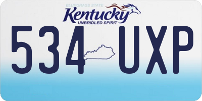 KY license plate 534UXP