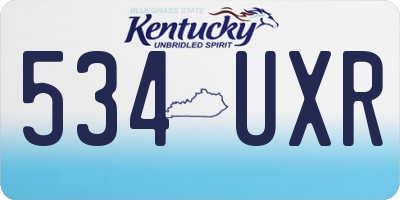 KY license plate 534UXR