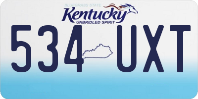 KY license plate 534UXT