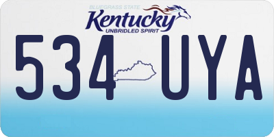 KY license plate 534UYA