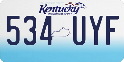 KY license plate 534UYF