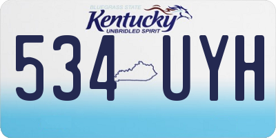 KY license plate 534UYH