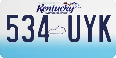 KY license plate 534UYK