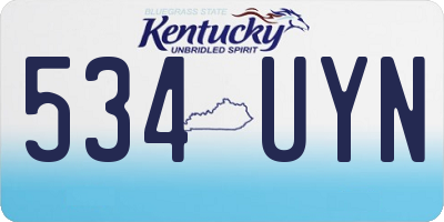 KY license plate 534UYN