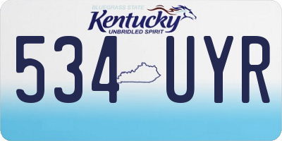 KY license plate 534UYR
