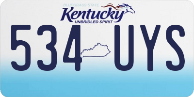 KY license plate 534UYS
