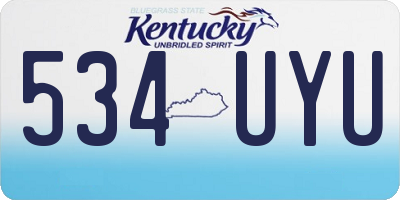 KY license plate 534UYU